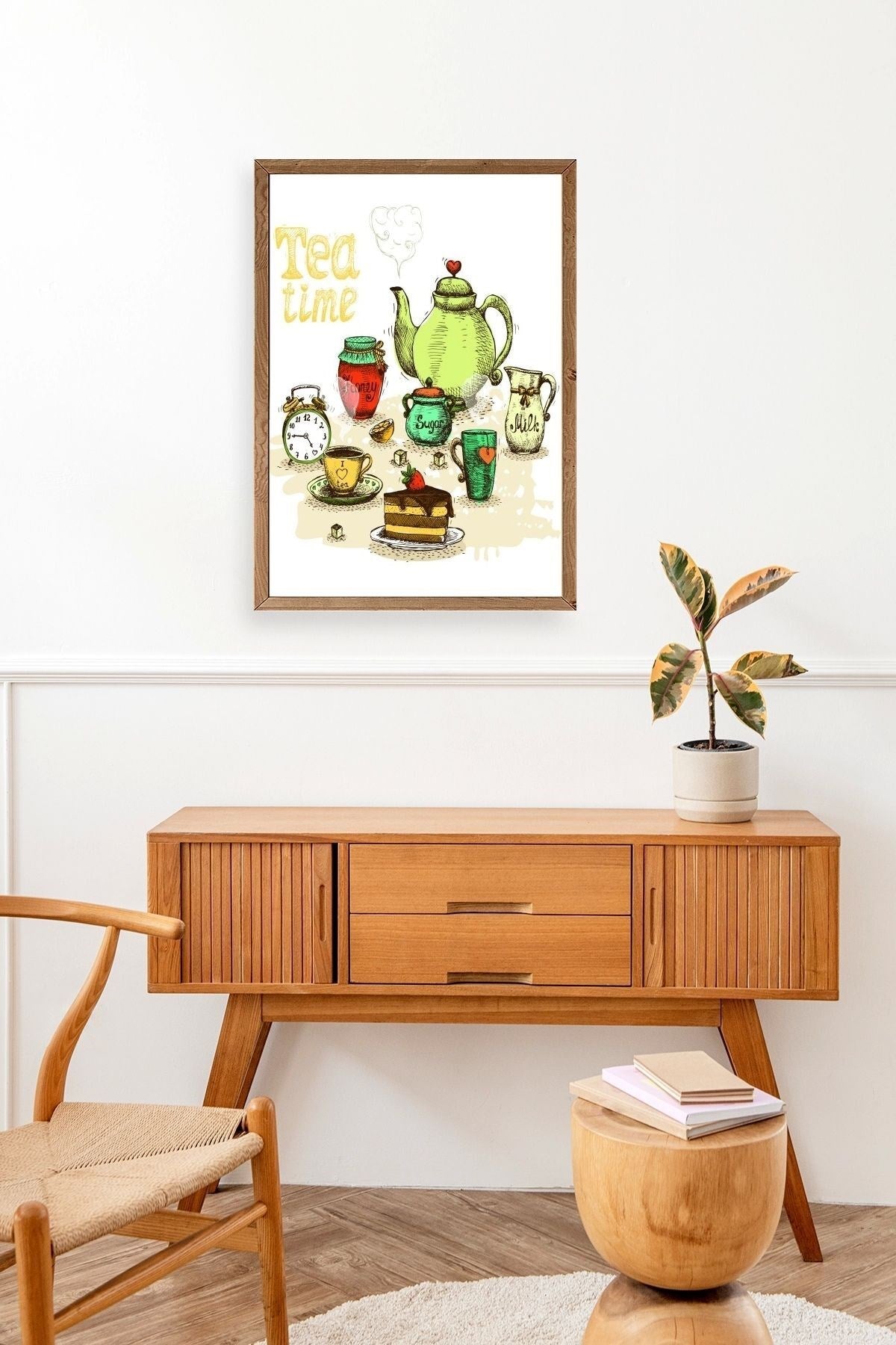 Çay Vakti Ahşap Çerçeveli Tablo 23 x 30