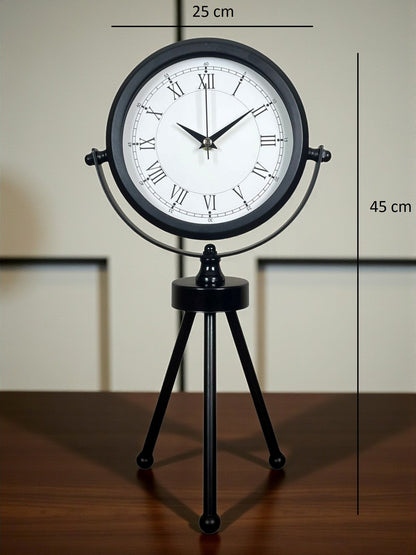 Zentime Siyah Zarif Üç Ayaklı Masa Saati