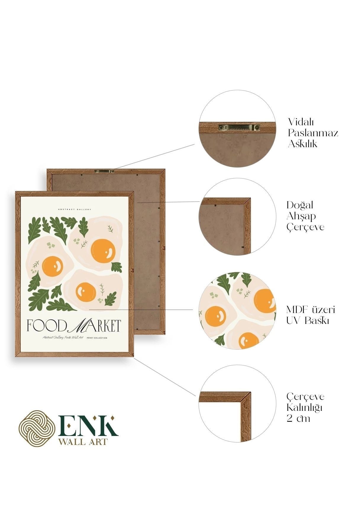 Yumurta Ahşap Çerçeveli Tablo 50 x 70