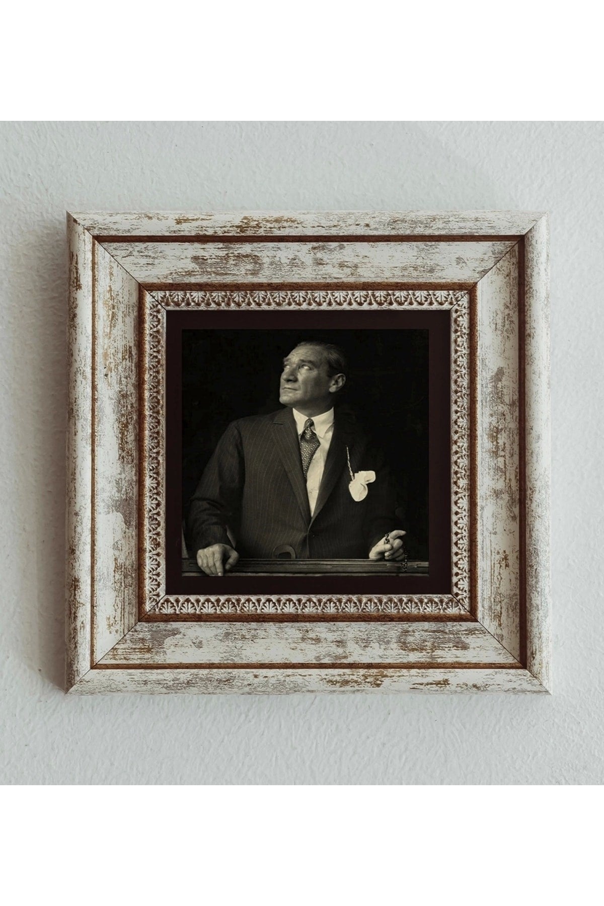 Atatürk Çerçeveli Taş Tablo , Çerçeveli Taş Duvar Dekoru 20 cm