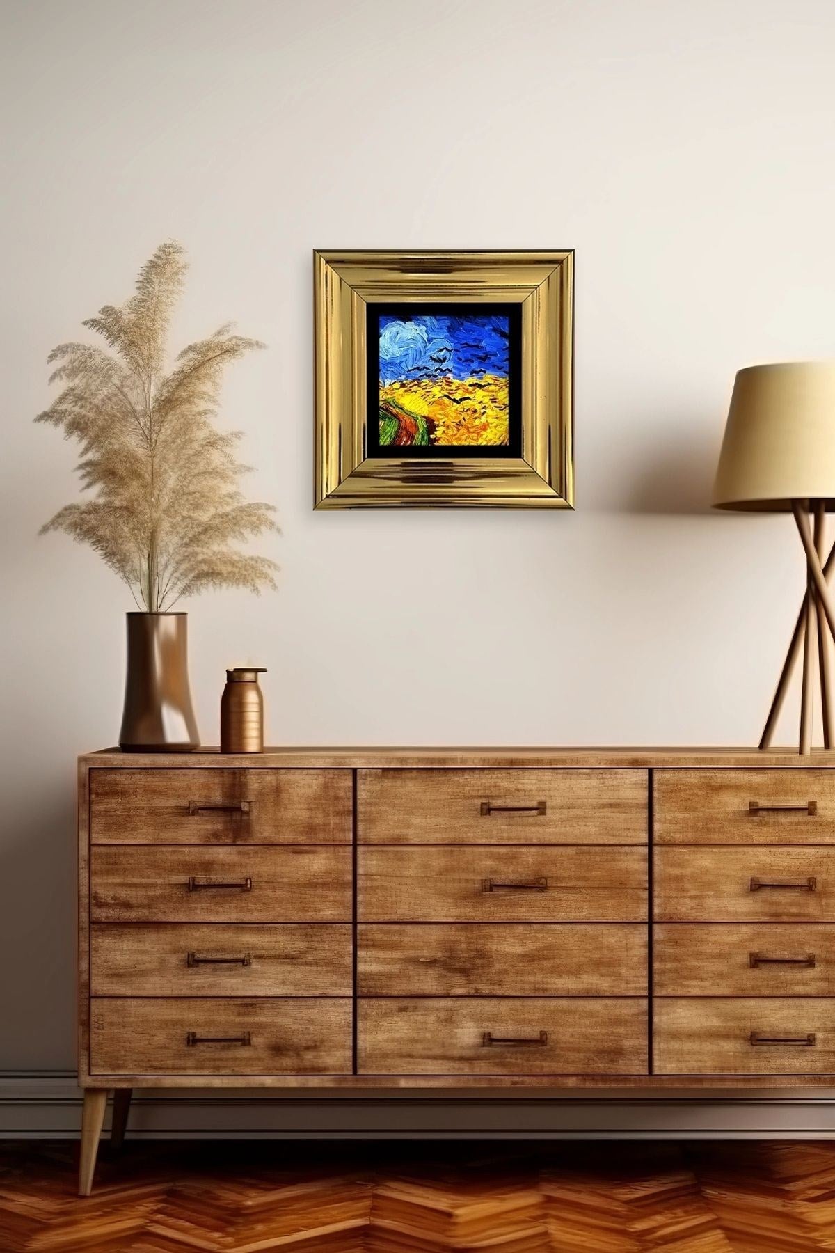 Van Gogh Çerçeveli Taş Tablo 20 cm