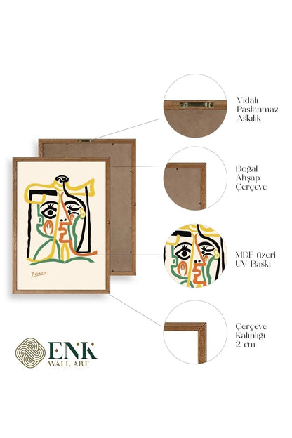 Tete de Femme Ahşap Çerçeveli Tablo 17 x 23