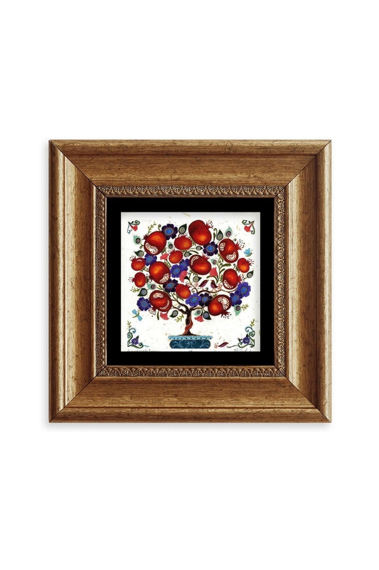 Bereket Ağacı Çerçeveli Taş Tablo 20 cm
