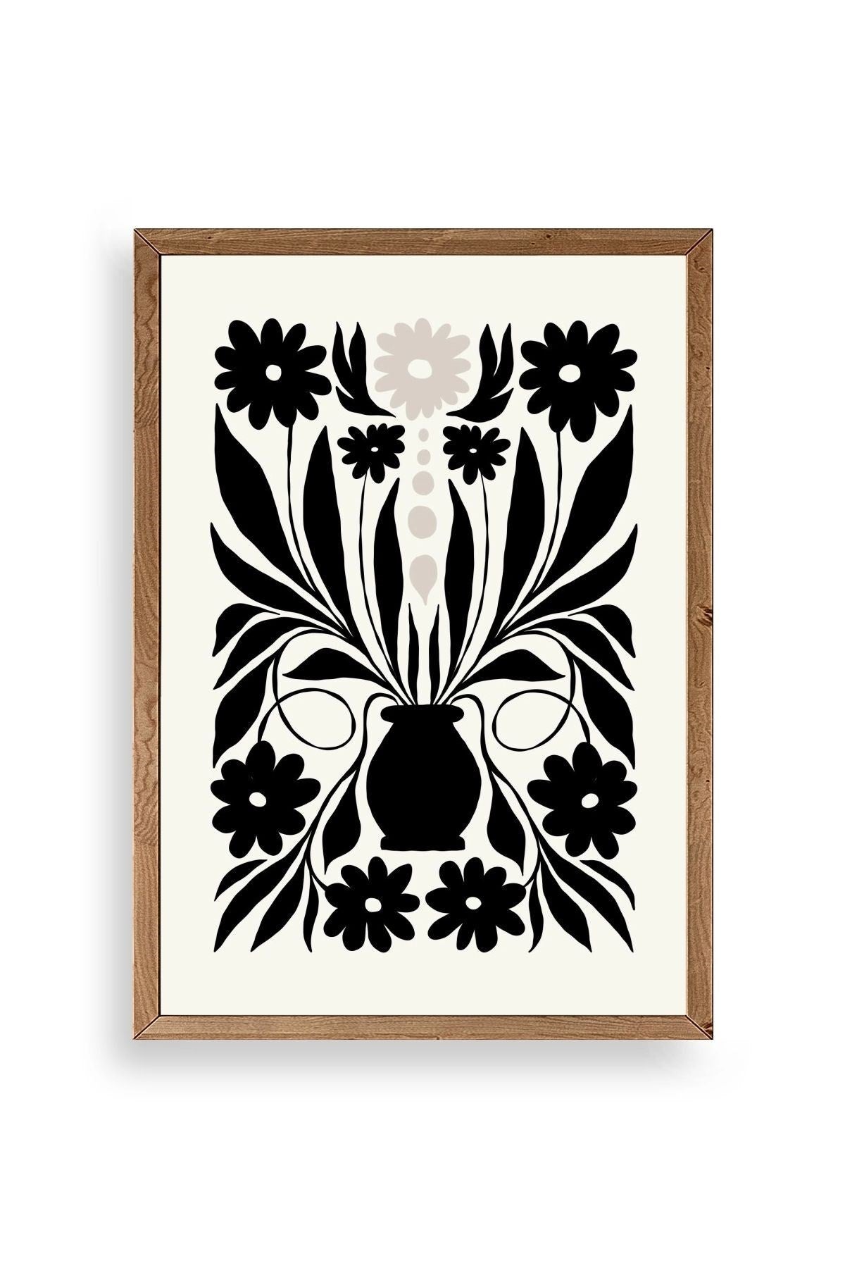 Çiçek Ahşap Çerçeveli Tablo 23 x 30