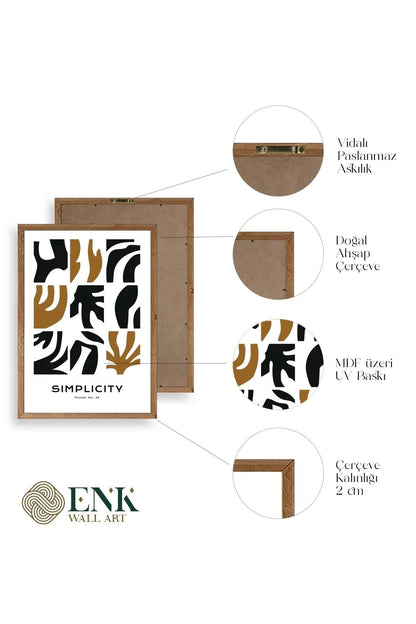 Soyut Poster Ahşap Çerçeveli Tablo 30 x 42