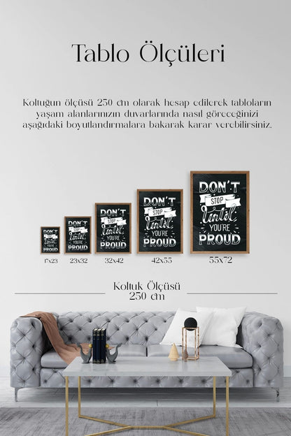 Motto Ahşap Çerçeveli Tablo 23 x 30