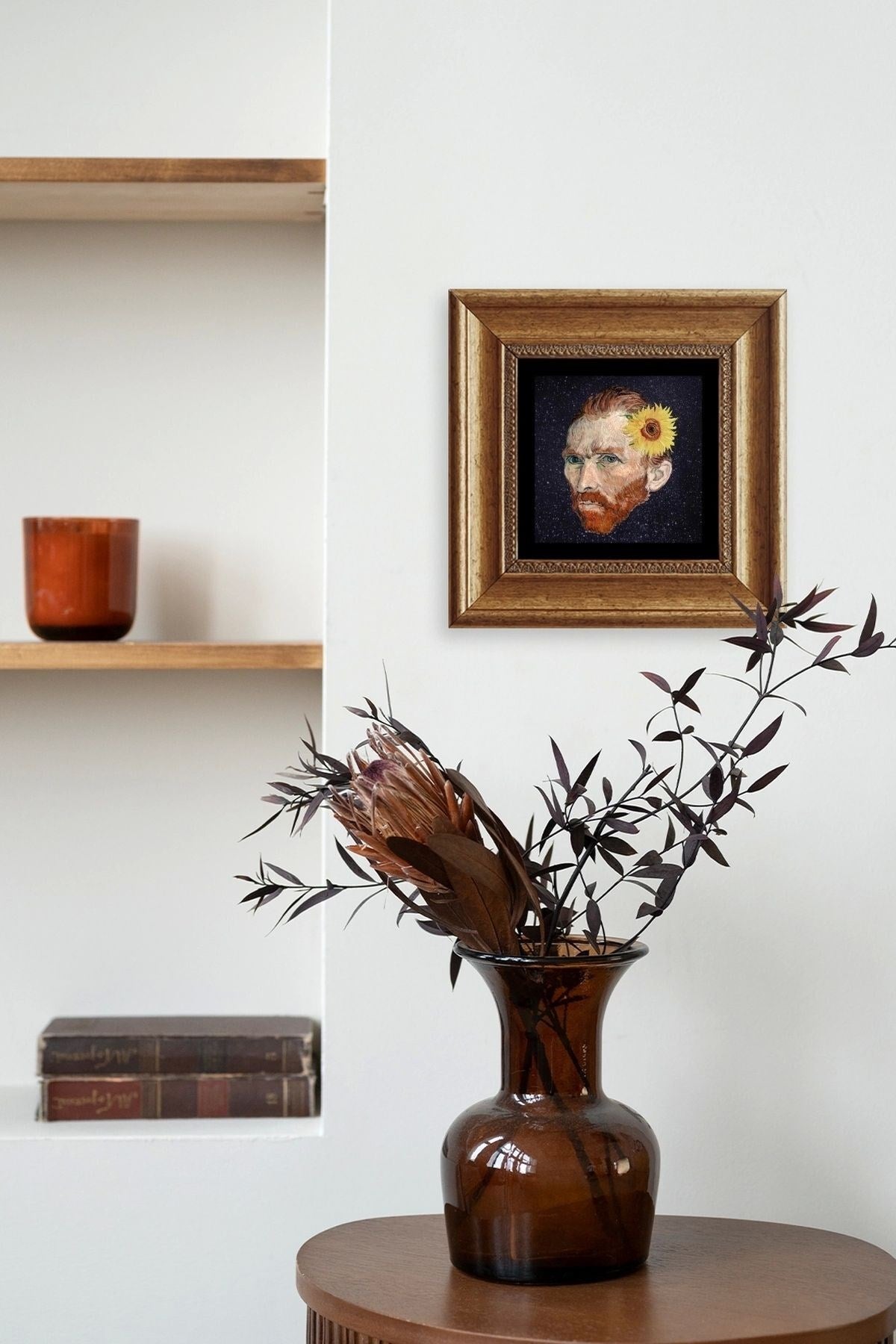 Van Gogh Çerçeveli Taş Tablo 20 cm