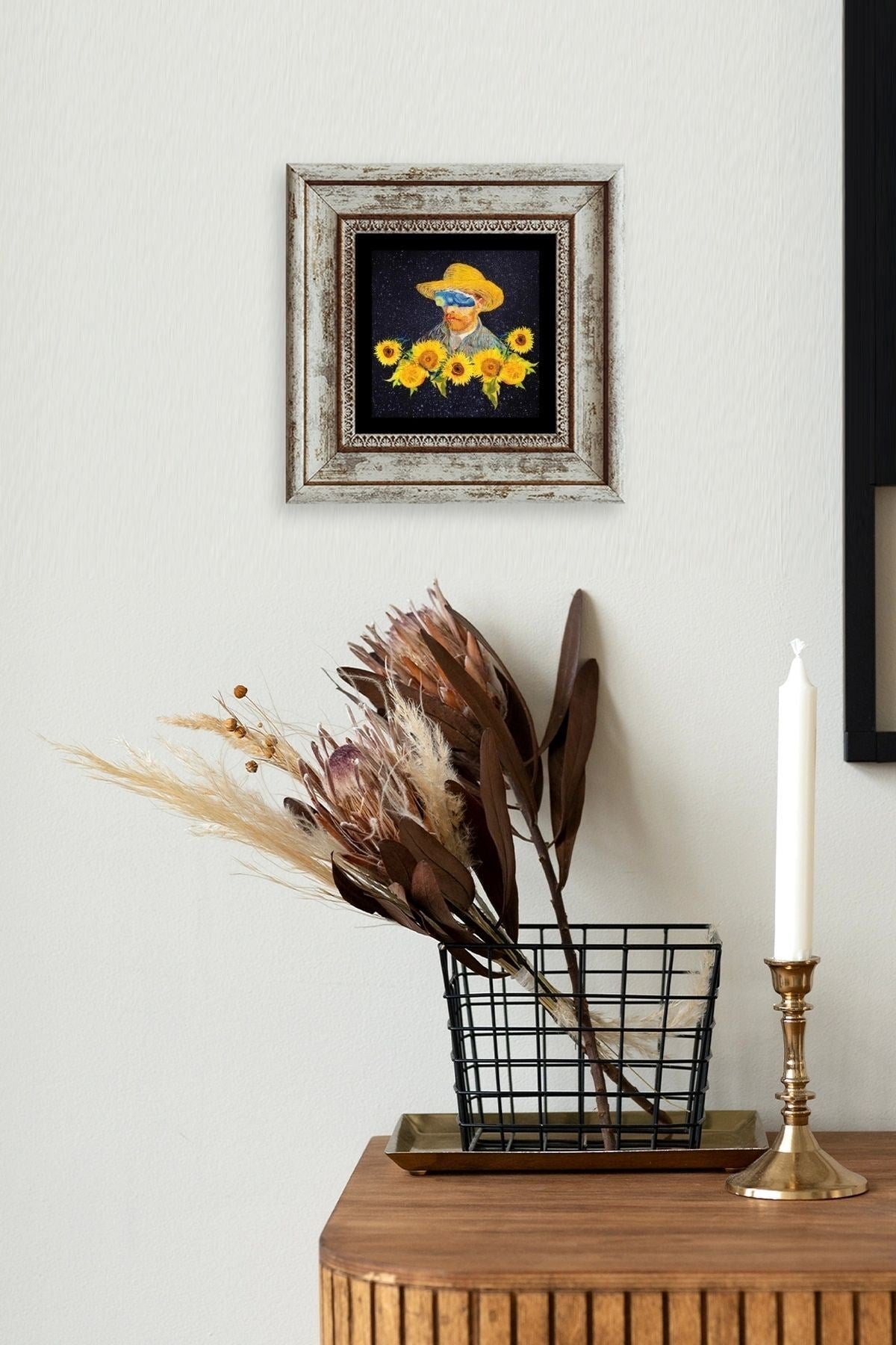 Van Gogh Çerçeveli Taş Tablo 20 cm