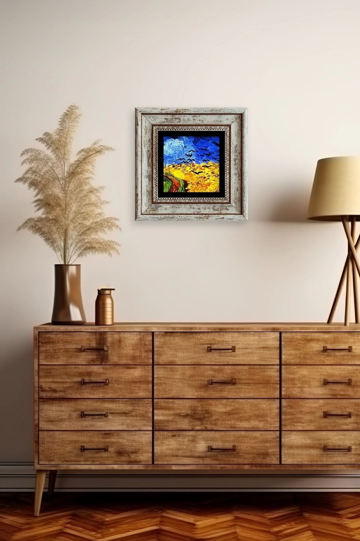 Van Gogh Çerçeveli Taş Tablo 20 cm