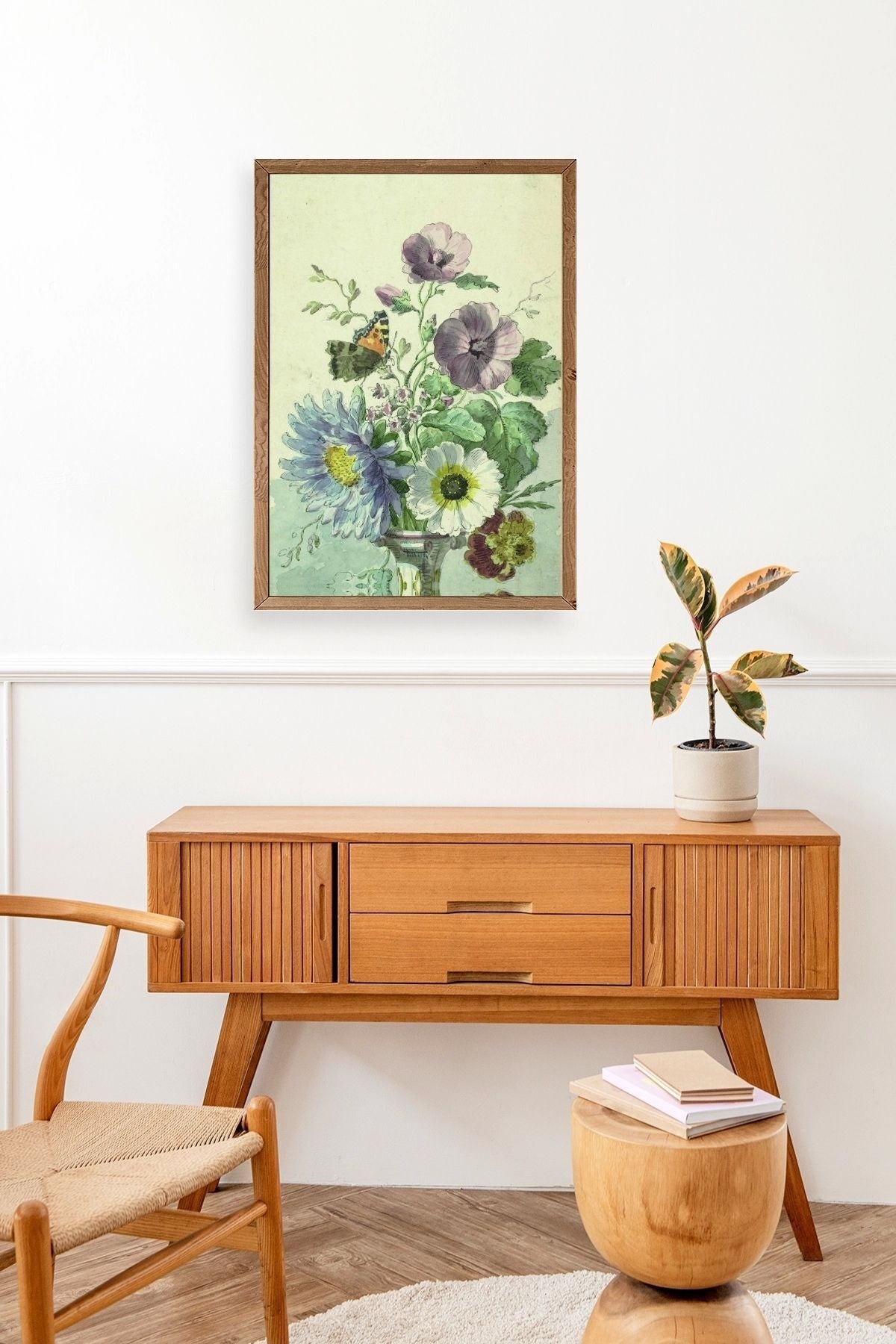 Çiçekler Ahşap Çerçeveli Tablo 23 x 30