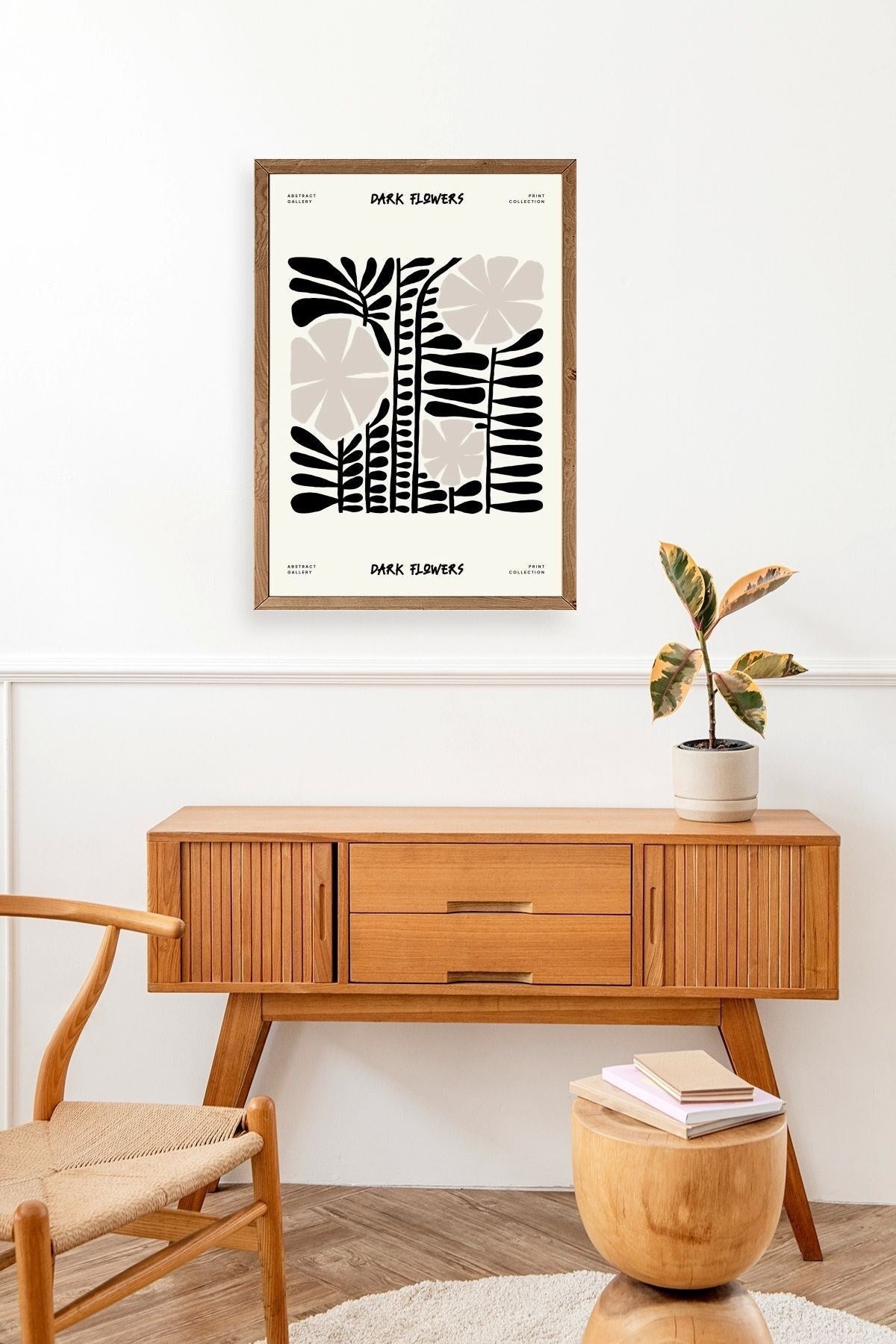 Çiçek Ahşap Çerçeveli Tablo 23 x 30