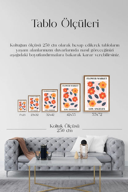Çiçek Ahşap Çerçeveli Tablo 30 x 42