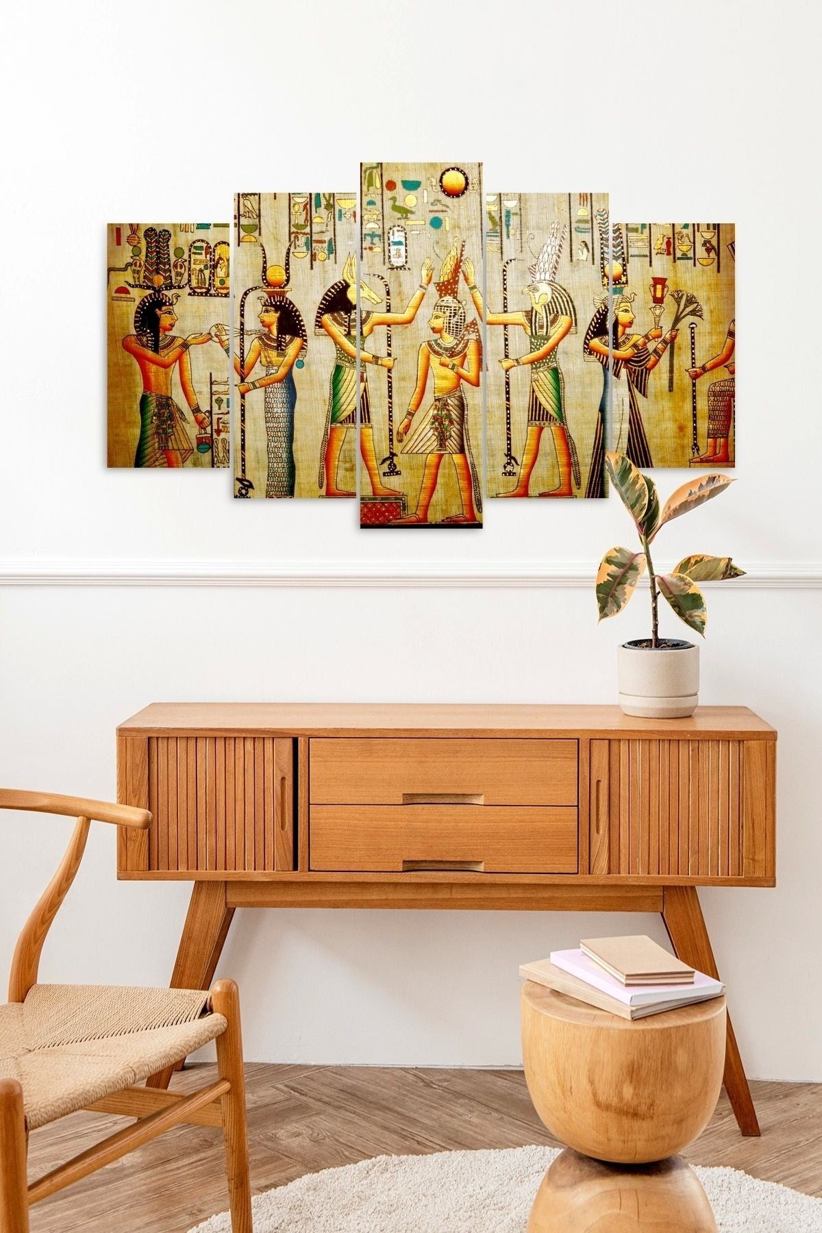 Mısır Yapıtlar 5 Parçalı Mdf Tablo 60 x 100