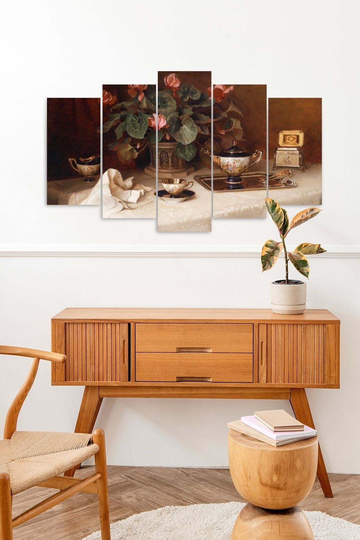 Çiçekler 5 Parçalı Mdf Tablo 60 x 100