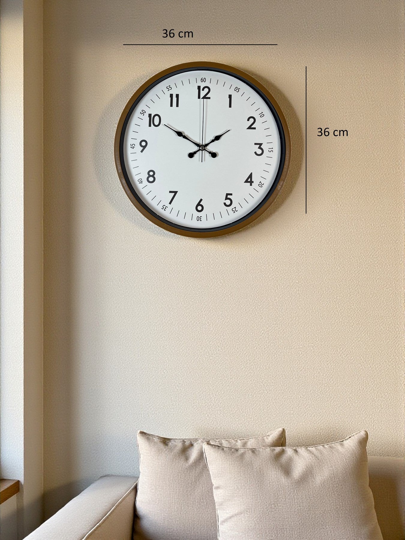 Zentime 36 Cm Kahverengi Dekoratif Duvar Saati