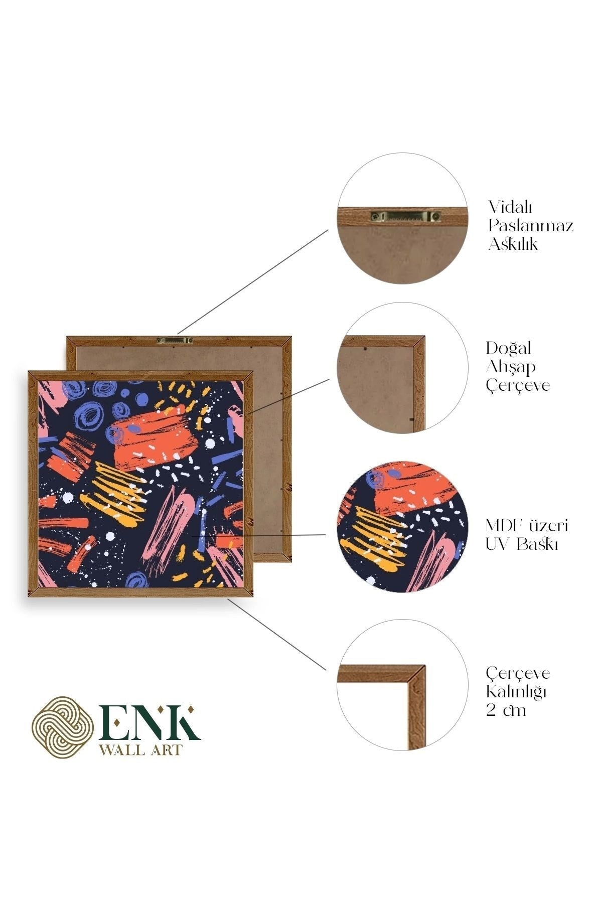 Modern Ahşap Çerçeveli Tablo 23 x 23