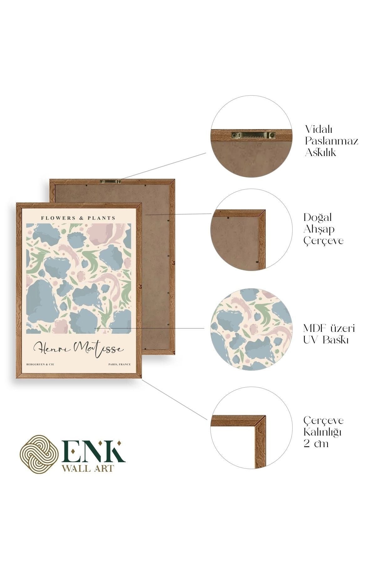 Henri Matisse Ahşap Çerçeveli Tablo 17 x 23