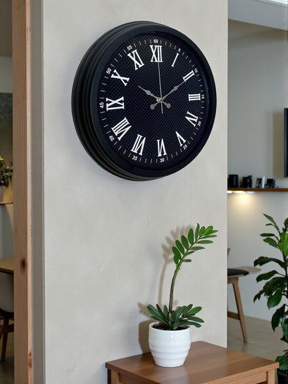 Luxury Black 40 Cm Metal Duvar Saati