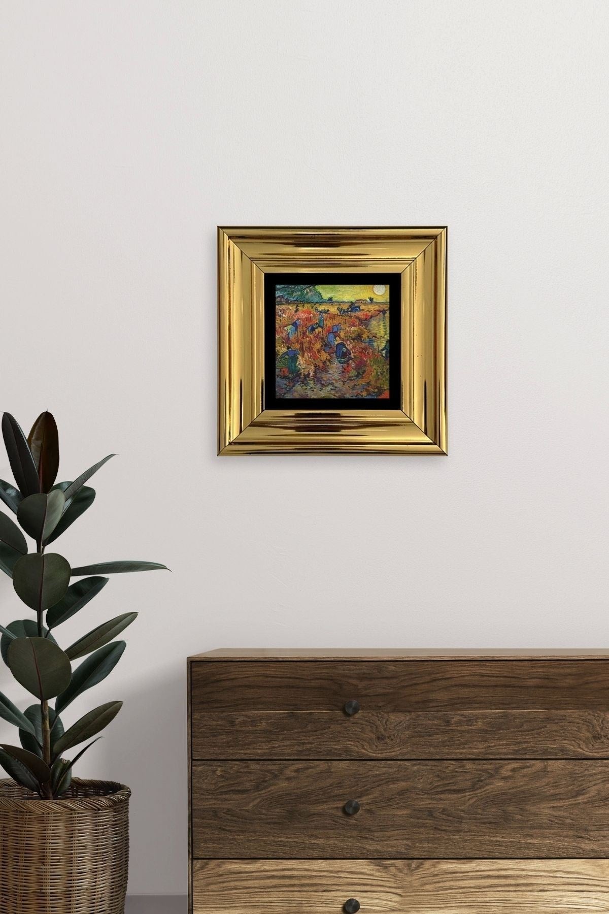 Van Gogh Çerçeveli Taş Tablo 20 cm