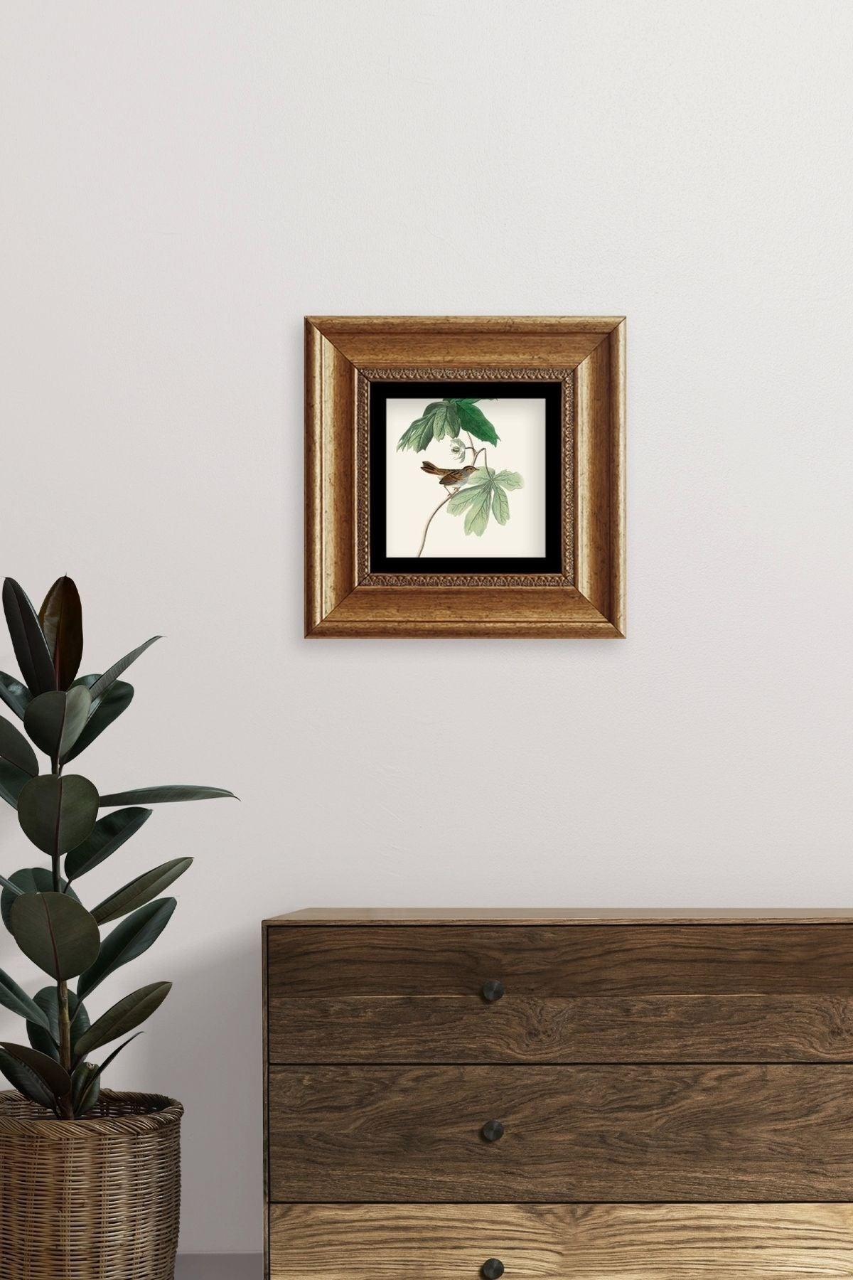 Yapraklar Çerçeveli Taş Tablo 20 cm