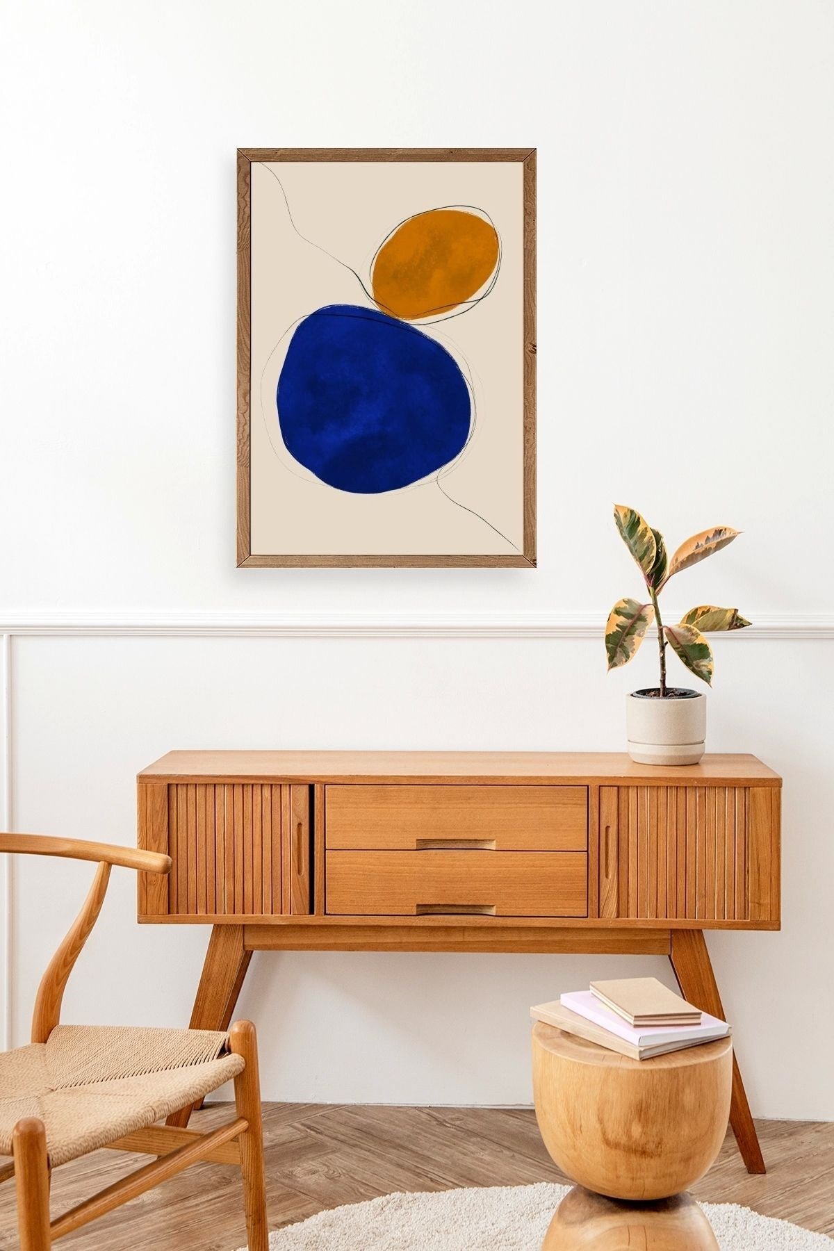 Soyut Ahşap Çerçeveli Tablo 17 x 23