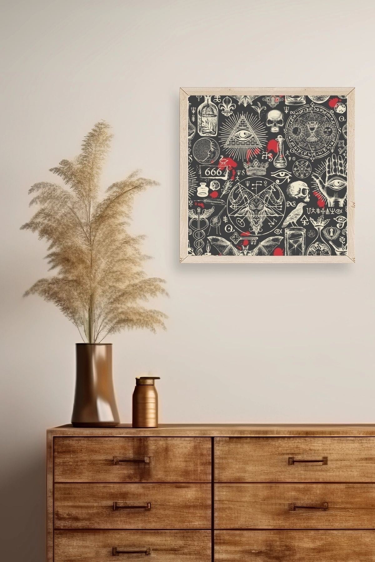 666 Ahşap Çerçeveli Tablo 42 x 42