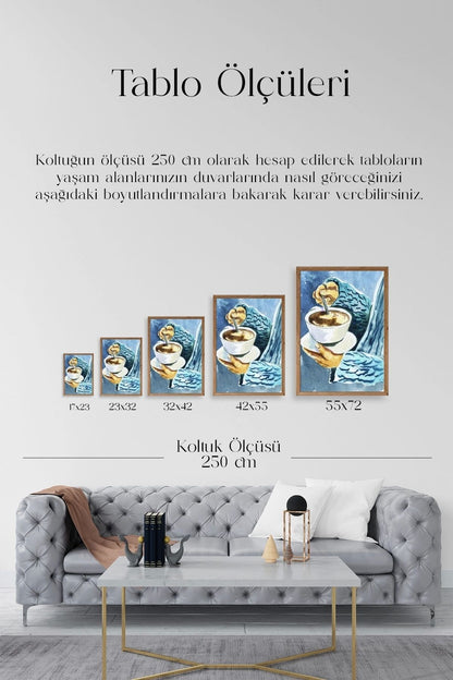 Kahve Ahşap Çerçeveli Tablo 50 x 70