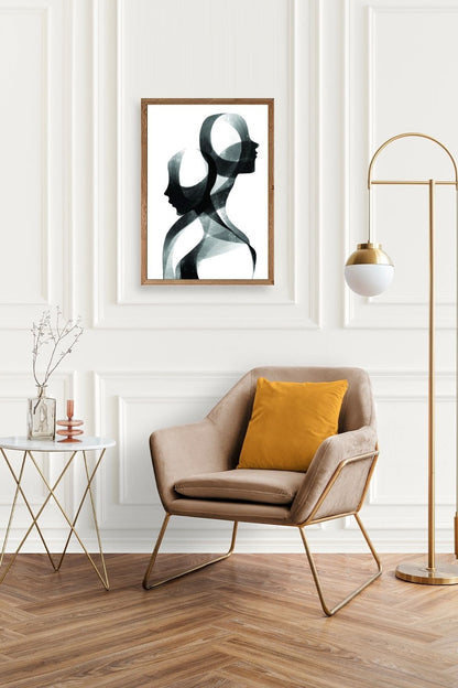 Soyut Ahşap Çerçeveli Tablo 30 x 42