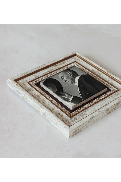 Atatürk Çerçeveli Taş Tablo , Çerçeveli Taş Duvar Dekoru 20 cm