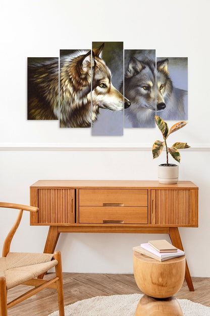Kurtlar 5 Parçalı Mdf Tablo 60 x 100