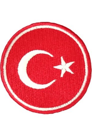 Aplike Ütü İle Yapışan Türk Bayrağı Yuvarlak Küçük Arma 3 cm