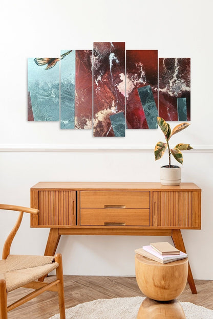 Düşündüren Manzara 5 Parçalı Mdf Tablo 60 x 100
