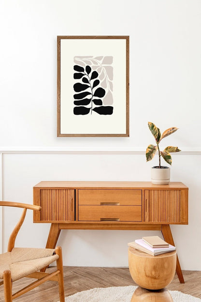 Yaprak Ahşap Çerçeveli Tablo 23 x 30