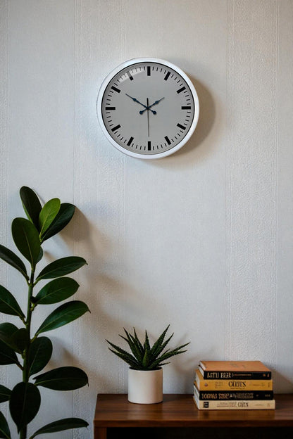Zentime 40 Cm Metal  Beyaz Modern Duvar Saati