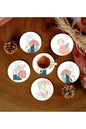 6 Adet Desenli Mdf Bardak Altlığı