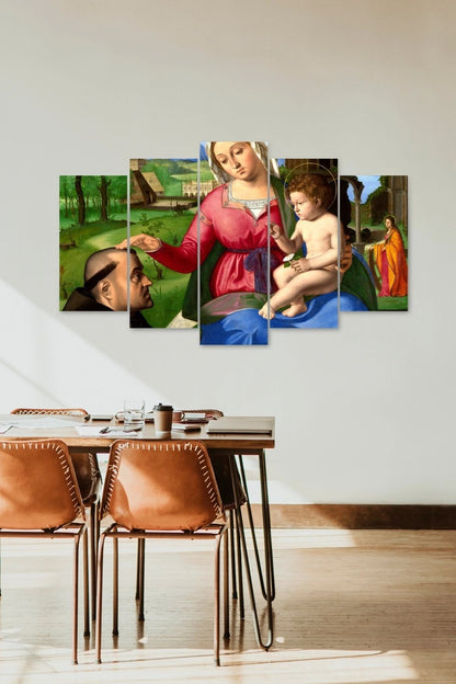 Anne ve Bebek 5 Parçalı Mdf Tablo 60 x 100