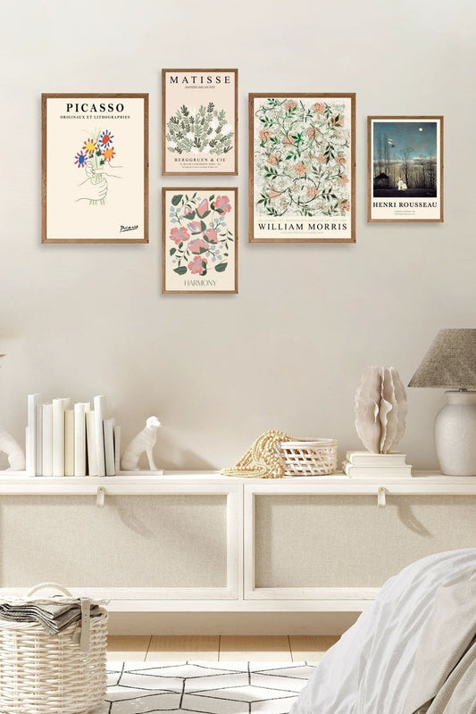 Ünlü Tablo Seti 5'li Tablo 30 x 40