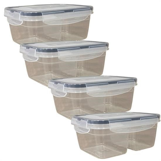 BUFFER® 2 Bölmeli 0,45+0,45 Litre Kilitli Kapaklı Erzak Saklama Kabı LC-524