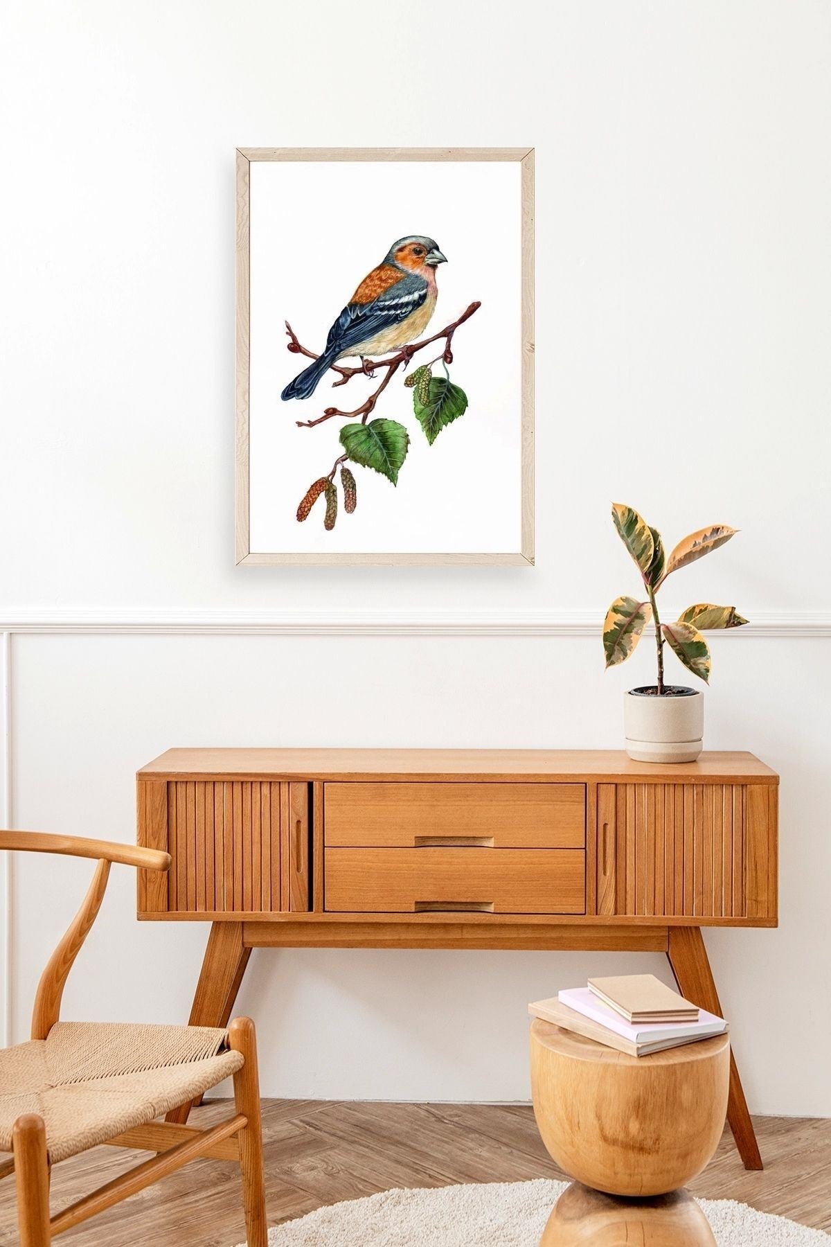 Kuş Ahşap Çerçeveli Tablo 50 x 70