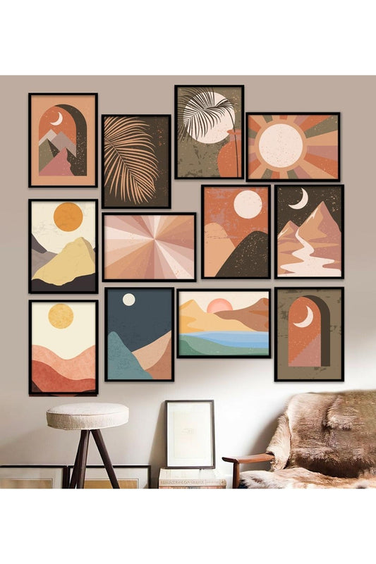 12 Parça Çerçeve Görünümlü Mdf Tablo Seti 15 x 20