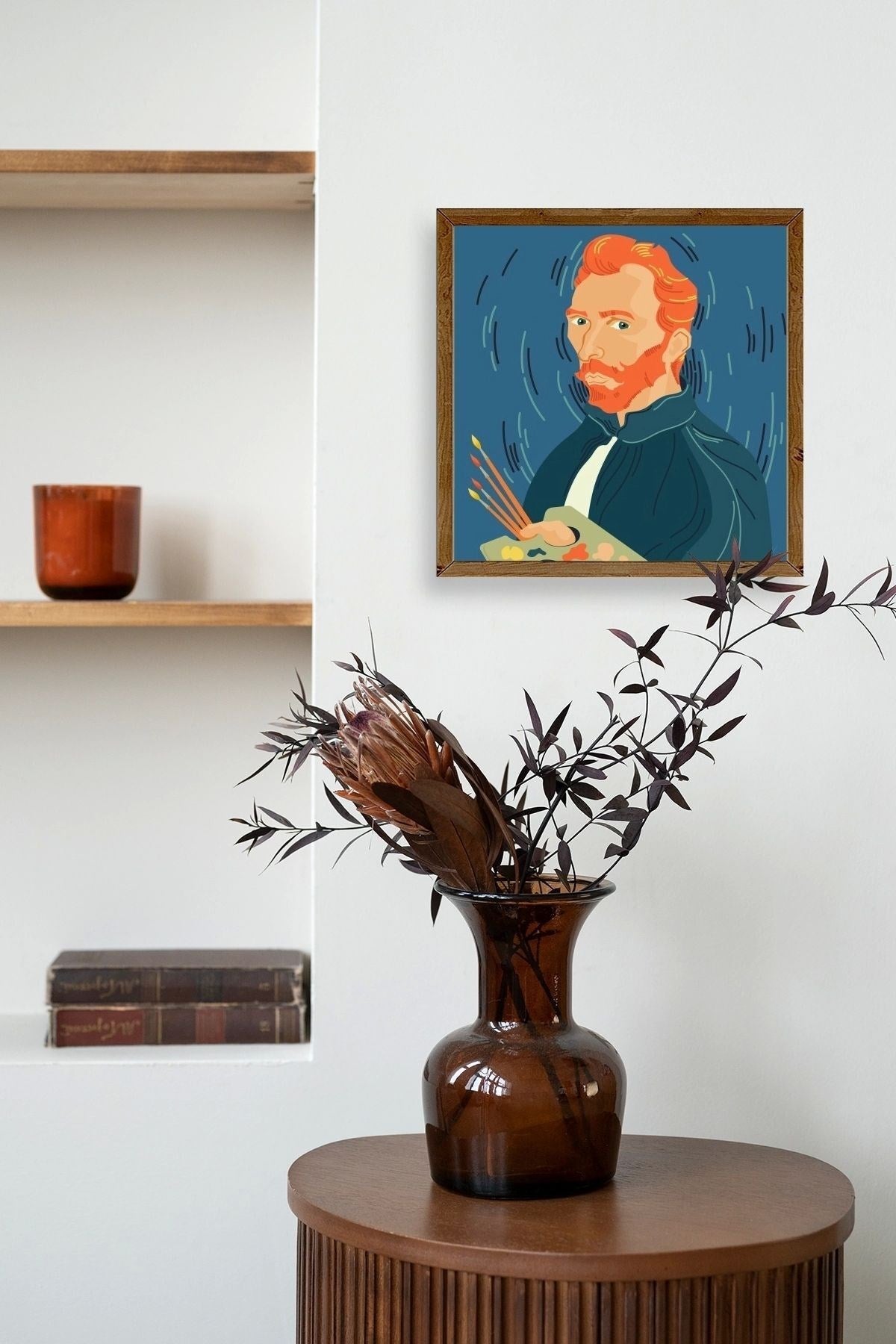 Van Gogh Ahşap Çerçeveli Tablo 42 x 42