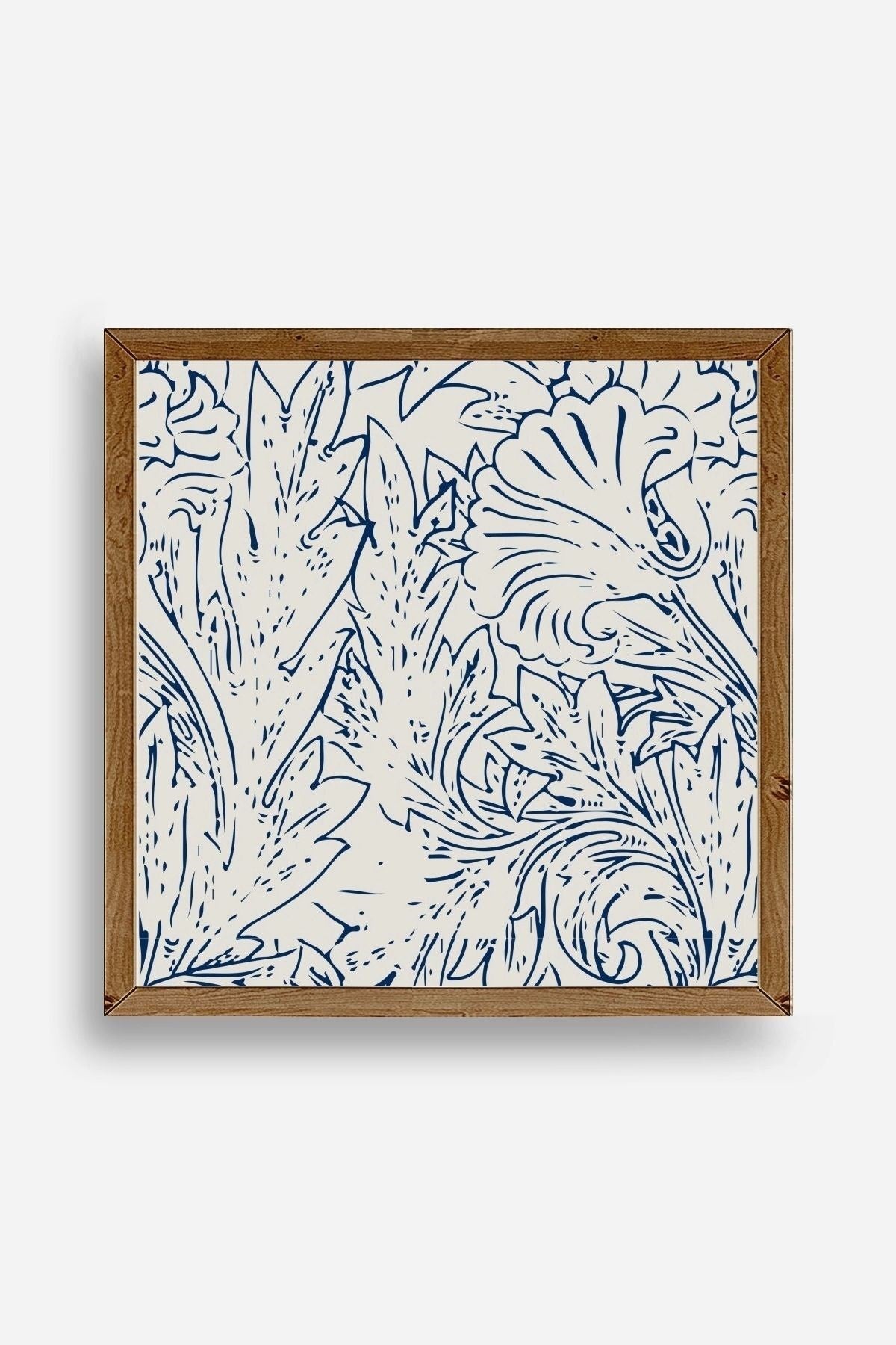 Yaprak Ahşap Çerçeveli Tablo 42 x 42