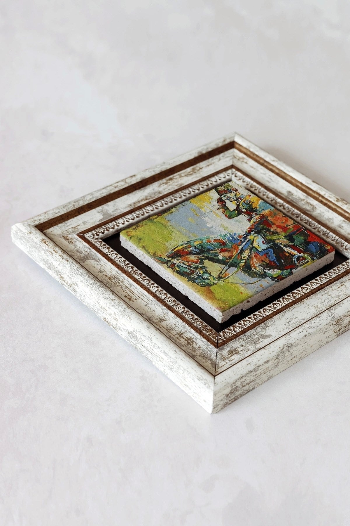 Atatürk Çerçeveli Taş Tablo , Çerçeveli Taş Duvar Dekoru-enkcrcvtbl-00127 20 cm