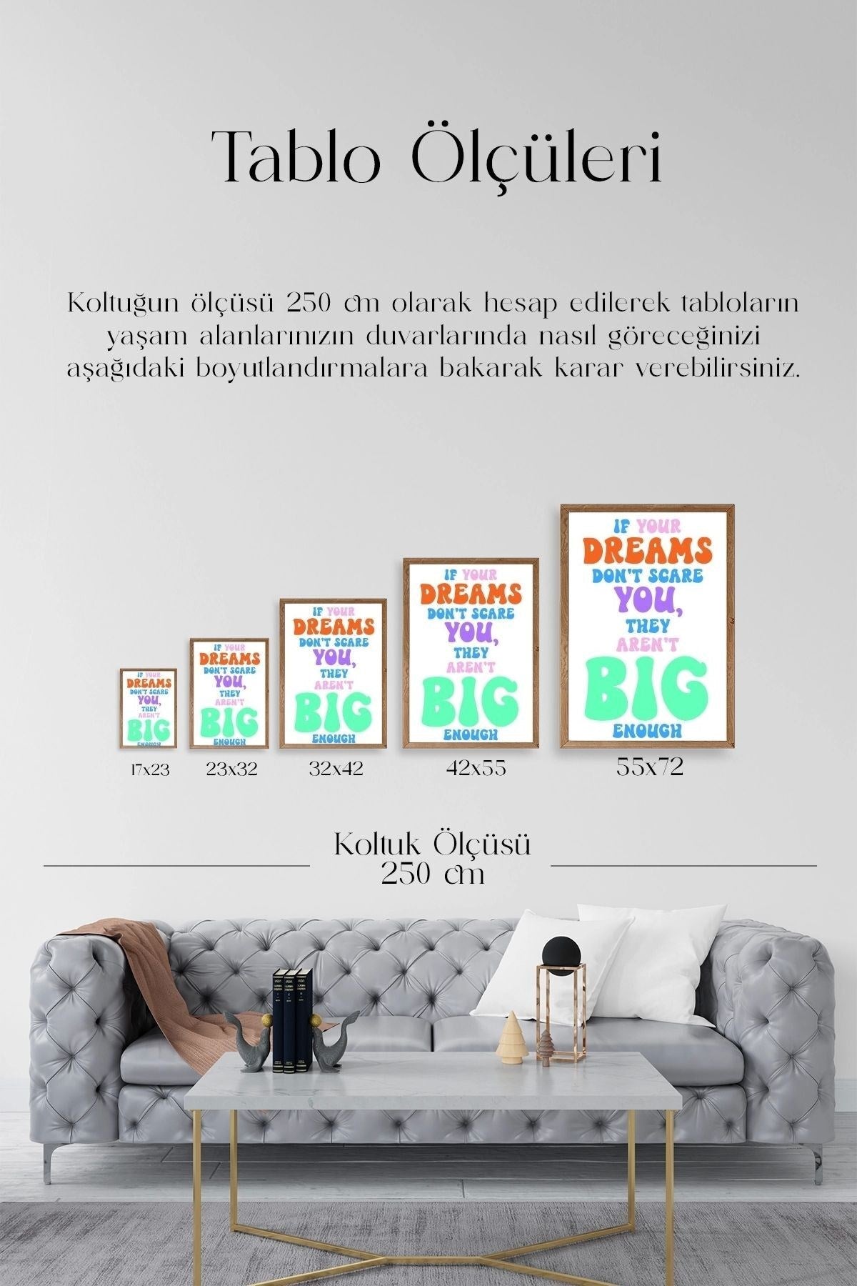 Motto Ahşap Çerçeveli Tablo 30 x 42