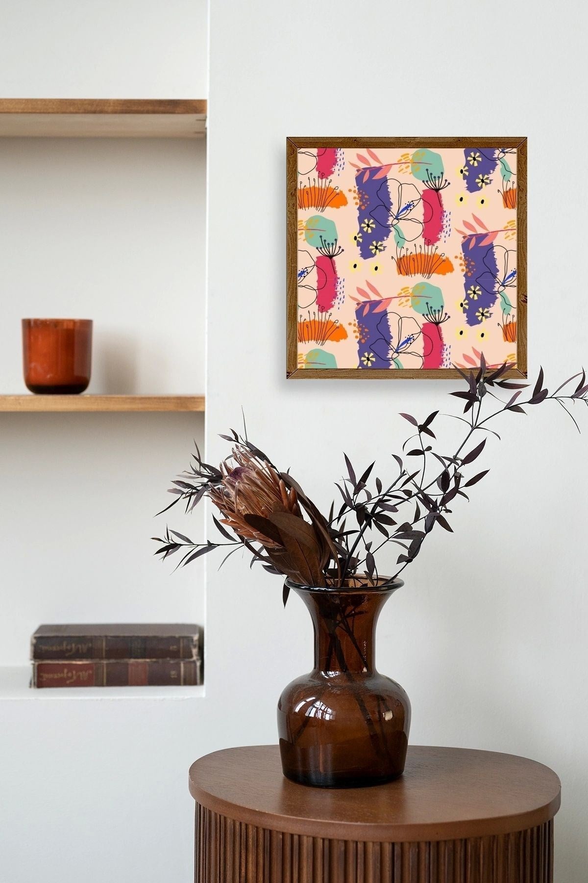 Modern Ahşap Çerçeveli Tablo 42 x 42