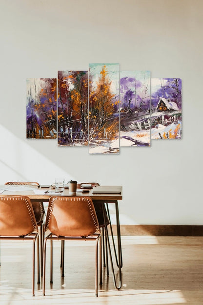 Manzara Doğa 5 Parçalı Mdf Tablo 60 x 100