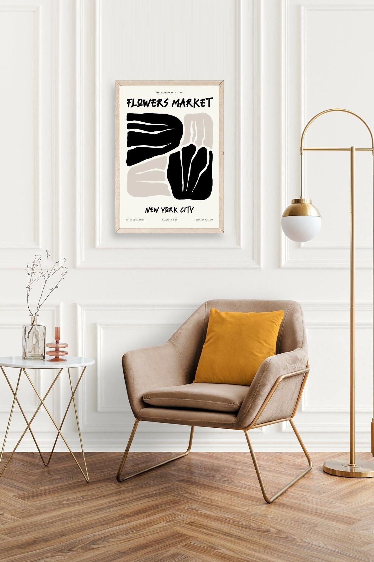 Çiçek Ahşap Çerçeveli Tablo 50 x 70