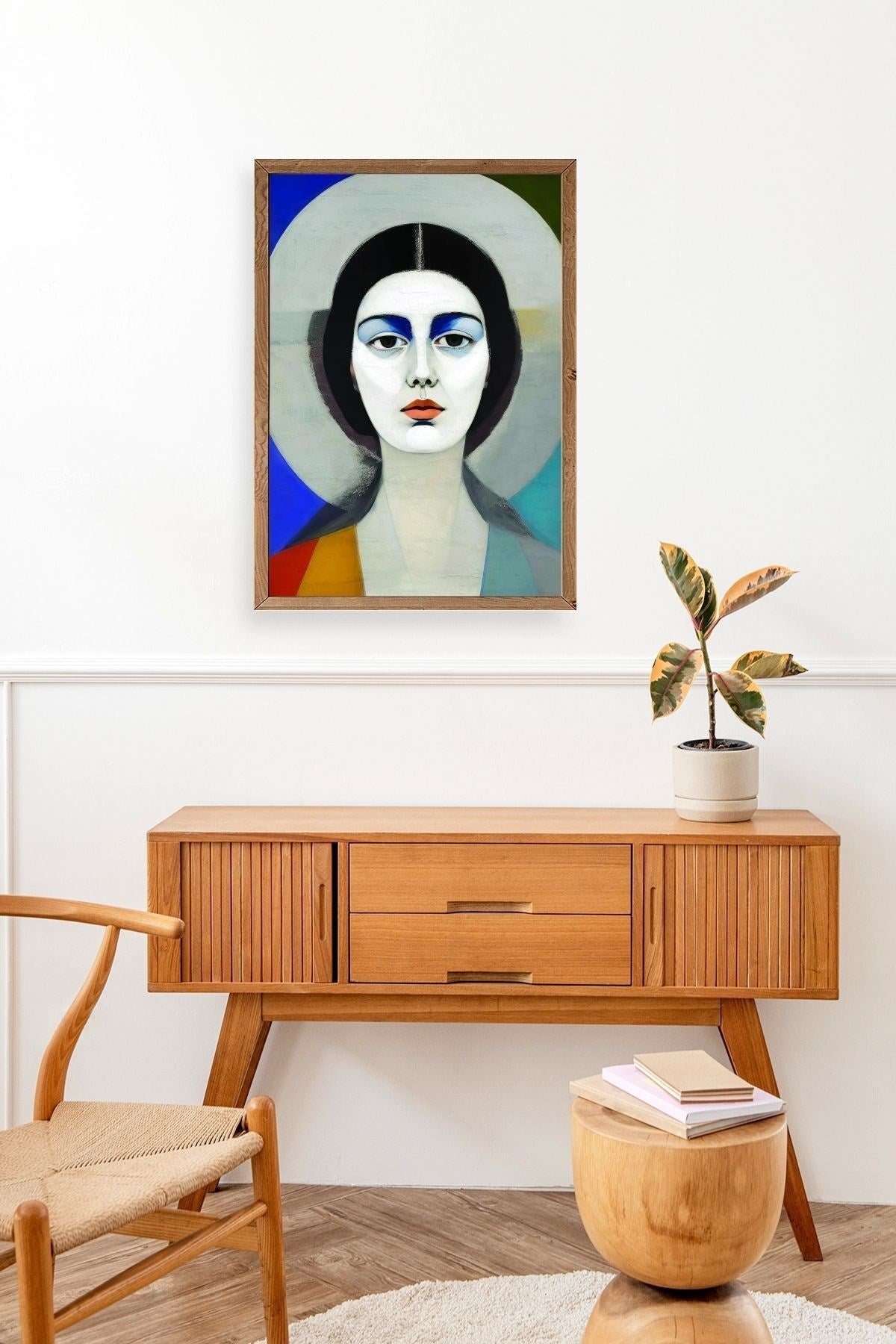 Kadın Ahşap Çerçeveli Tablo 23 x 30