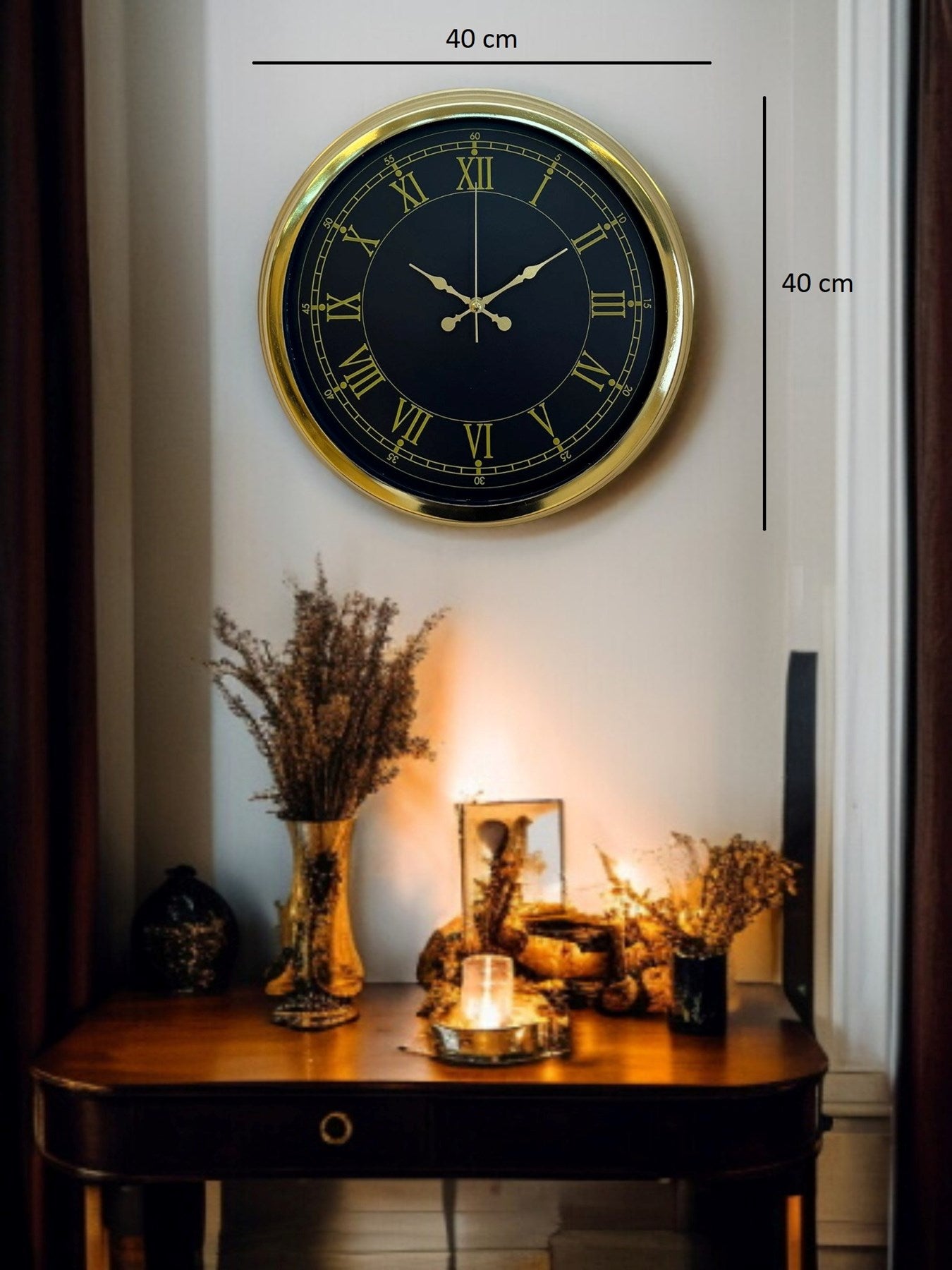 Zentime 40 Cm Gold Lüks Duvar Saati