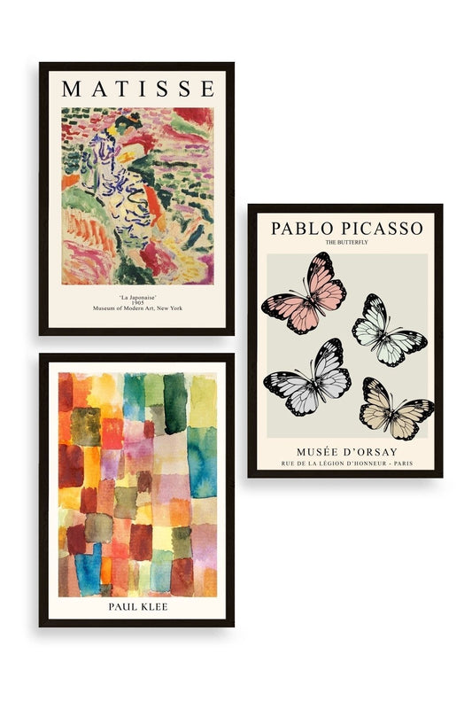 Matisse Üçlü Ahşap Çerçeveli Tablo 50 x 70